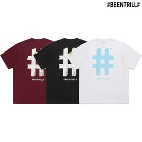빈트릴 [BEENTRILL] 공용 스탬프 해시태그로고 오버핏 반팔티셔츠 BA242TS005 508100