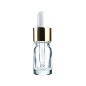 바른용기 투명 스포이드공병 유리 용기 [골드/화이트], 1개, 5ml