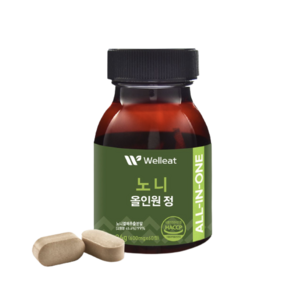 [웰리트] HACCP인증 노니 올인원 정 (600mg x 60정) 2박스 120정 부모님 건강 영양제 선물 어버이날 근로자의날선물, 10mg, 2개