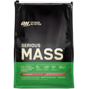 Optimum Nutrition Serious Mass 옵티멈 시리어스 매스 대용량 캐나다 정품 게이너 단백질 헬스 보충제 쉐이크 프로틴 파우더 딸기