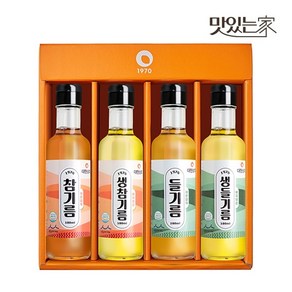 50년전통 대현상회 저온압착 참기름 들기름 생들기름 생참기름 180ml 4종 선물세트 (선물케이스포장), 1개