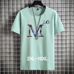 쥬엔리치 4XL~10XL 남자 빅사이즈 반팔 티셔츠 면 라운드 넥 캐쥬얼 남성 루즈핏 여름 티