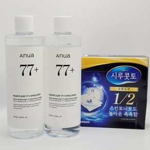아누아 어성초 77 깐달걀 수딩 토너 대용량 +토너패드 우루우루 화장솜 40매, 2개, 500ml