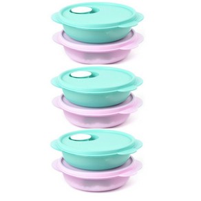 타파웨어 원형 밀폐용기 전자레인지 반찬통 보울 냉장 보관 Tupperware 400ml 6종세트