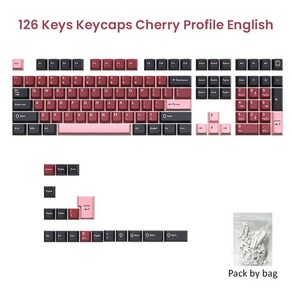 126 체리 GMK61 키캡 키보드 GMK67 무선 PBT 키 샷 MX 스위치 게임 GMK87 기계식 더블, Spade Q Red, 없음, 없음