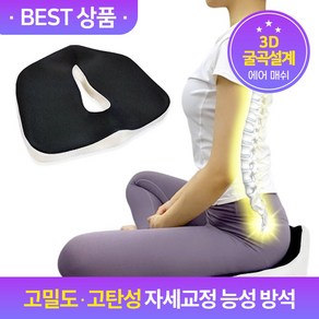 닥터포그미 치질방석 추천 자세교정 기능성 방석 고밀도 메모리폼, 블랙, 1개, one size