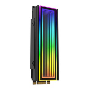 AURA 동기화 컴퓨터 알루미늄 합금 PC RGB 솔리드 스테이트 하드 디스크 Nvme 쿨러 방열판 M.2 2280 SSD, 01 Black, 1개