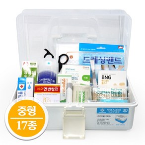 [케이솔루션] 국내산 튼튼한 가정용 구급함 구급상자세트, 1개