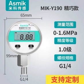 압력계 디지털 압력 게이지 진공 수압계 정밀 타이어, 0-1.6MPa, 1개