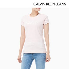 [CalvinKlein]캘빈클라인 로고 티셔츠 핑크 여성용