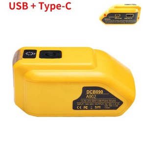 Dewalt 호환 18V 20V 최대 리튬 이온 배터리 어댑터 3W LED 작업등 USB 교체 DCB090 전원 컨버터 포함, [02] A902, 1개