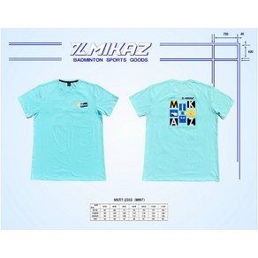 [MIKAZ] 미카즈 티셔츠 오버핏티셔츠 민트컬러 (MKRT-2303 MINT) 배드민턴&탁구&테니스&스쿼시&볼링&스포츠&라온스포츠