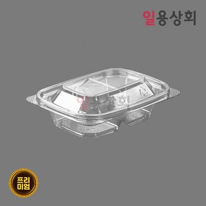 [ILYONG] 프리미엄 반찬 샐러드용기 DS-202-2 2칸 600세트 투명, 600개