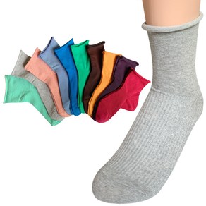 YMSOCKS [무압박] 여성 골지 돌돌이 중목양말 10켤레