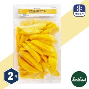 냉동 망고 슬라이스 미트 망고과육, 2개, 1kg