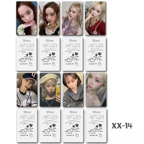 아스파 AESPA 김민정WINTER 유지민 NINGNING 굿즈 포카 응원카드 사인 셀카 카드 지갑 포토카드 8장, XX-14