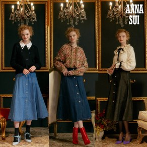 [안나수이] ANNA SUI 플라잇 오브 쥬얼 버튼 데님 스커트 1종