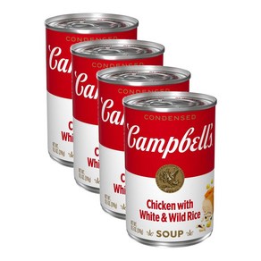 Campbells 캠벨스 농축 치킨 화이트 화일드 라이스 스프 298g 4팩