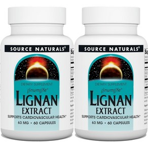 Souce Natuals 소스내추럴스 리그난 추출물 63mg 캡슐, 2개, 60정