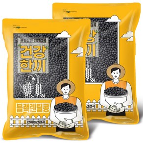 한끼농산 블랙렌틸콩 슈퍼푸드 렌즈콩, 2kg, 2개