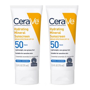 CeaVe 세라베 100% 미네랄 선스크린 SPF 50, 2개, 1개, 50ml