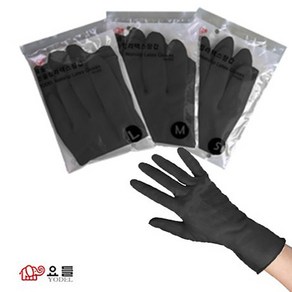 [요들] 논슬립 라텍스 장갑 블랙 대, 1개