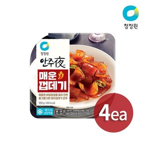 청정원 안주야 논현동 포차스타일 매운껍데기 (냉동), 4개, 180g