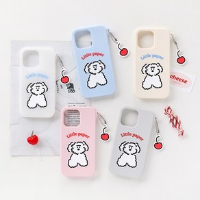 아트박스/로마네 Little PaPe 구름이 실리콘 케이스 iPhone13, 13mini/핑크, 1개