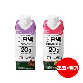 빙그레 더단백 드링크250ml 초코맛6+딸기맛6 총12개입/단백질드링크/우유단백질/무배, 250ml, 1세트