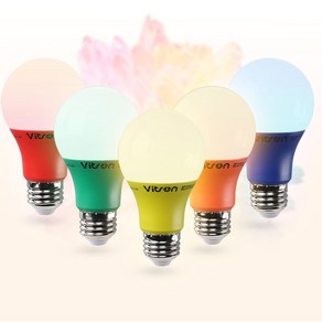 LED 컬러 전구 A60 8W 칼라벌브 색전구 색조명 블루 레드 옐로우 그린 오렌지, LED 칼라 벌브 8W_옐로우, 1개