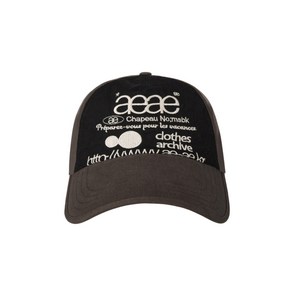 에이이에이이 AEAE WEB LOGO 5 PANNEL BALL CAP [DARK BROWN/BLACK]