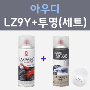 아우디 LZ9Y 팬텀블랙 주문컬러 스프레이 + 모투명마감용스프레이 자동차 카 페인트 200ml, 1개