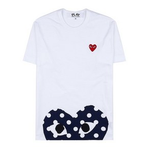 [국내매장판] 꼼데가르송 COMME DES GARCONS 도트 하트 와펜 티셔츠 화이트 P1T236