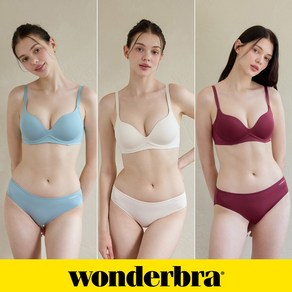 [Wondeba] 일체형 볼륨 몰드 노와이어 브라팬티 6종세트 택 1