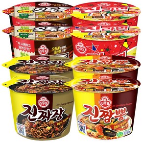 오뚜기 컵라면 기획세트 B 진라면 매운맛 용기 110g x 2p + 진짬뽕 용기 115g x 2p + 진짜장 용기 115g x 2p + 오동통면 용기 100g x 2p, 1세트