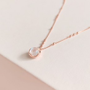 ond necklace(silve 925)-레인보우 문스톤 원석 실버925 은목걸이