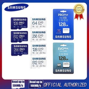 삼성 호환 EVO 플러스 메모리 카드 32GB SDHC 64GB 128GB 256GB 512GB SDXC 마이크로 SD TF 플래시 휴대폰 드론 카메라용 MicoSD UHS-1, [01] 64GB R130MBs, 1개