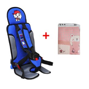 [몽구 EZ 카시트+앞치마 ] 휴대용 안전벨트 보조벨트 유치원 어린이집 아동 어린이 주니어 카시트 W2, 몽구 EZ카시트(블루)+앞치마 1개