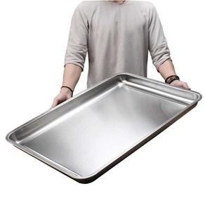 대형 스텐 반찬통 바트 65x45x5cm 밧드 손잡이 스텐레스통 사각, 1개