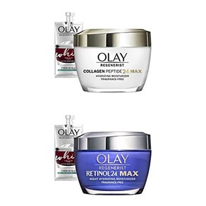 USKORNET olay egeneist 레티놀 24 max 휩 모이스처라이저 나이트 페이스 크림 1.7 oz 피부광채 환한 피부 개선, 올라이레티놀 맥스+콜라겐맥스 페이스모이스, 1개