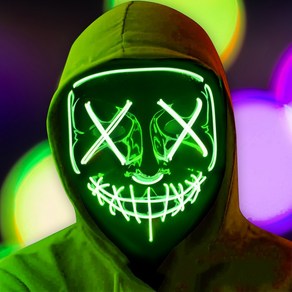 에이런 할로윈 LED 마스크 Halloween mask costumes, 형광그린, 1개