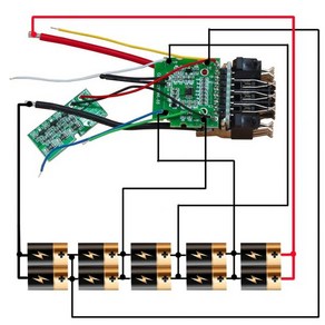 배터리케이스 디월트용 리튬 이온 배터리 PCB 충전 보호 회로 기판 10*21700 DCB200 18V 20V DCB201 DCB203 DCB204 DCB208