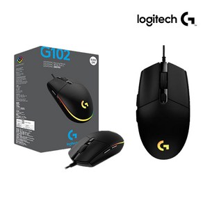 로지텍 코리아 로지텍 G102 2세대 LIGHTSYNC (정품박스) 게이밍 마우스 (정품2년보증), 블랙