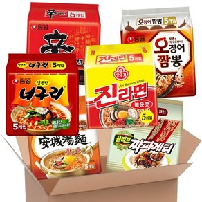 [농심] 라면 멀티팩 (신라면+오징어짬뽕+짜파게티+안성탕면+너구리+진라면매운맛)