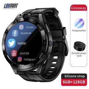 미밴드카메라워치새로운 LOKMAT 4G Smatwatch 6G + 128G SIM 카드 와이파이 1.6 