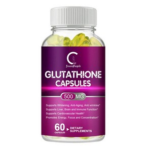 글루타치온 피부 미백알약 Glutathione Skin Whitening Pills Natual Anti Aging Supplement fo Beauty 500mg, 60pcs, 1개