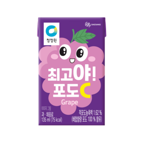 [얌얌마켓] 청정원 최고야 포도씨C 포도주스 135ml, 1개