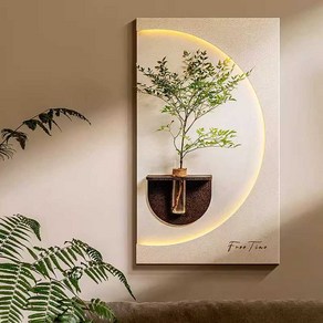 led조명액자 화분 조화 벽 인테리어 식물장식 무드등, 플러그인, C형, 1개