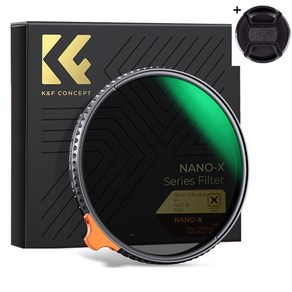 KnF 82mm NANO-X 블랙 미스트 1/4 +가변 ND2-ND32 2in1 필터 __ X 크로스 방지 (캡포함) - 8K AGC Glass - Diffusion+ND2-32