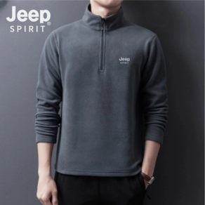 JEEP SPIRIT 지프 남성 후리스 집업 셔츠 긴팔 티셔츠 플리스 반집업 플리스